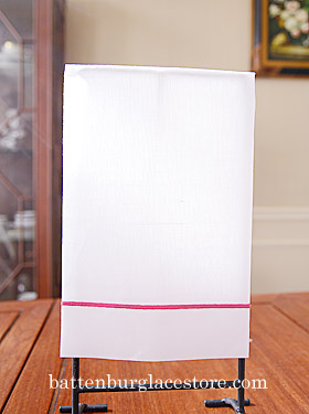 Guest towel. White with Single Corder Red color.